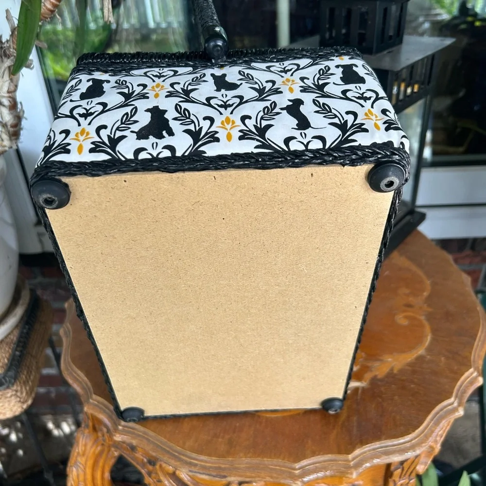 Black and White Cat Patterned Basket